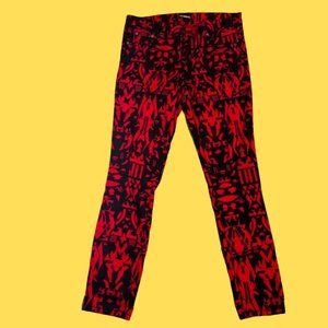 Almost Famous Women's, Skinny Stretch Pants, Red Size7